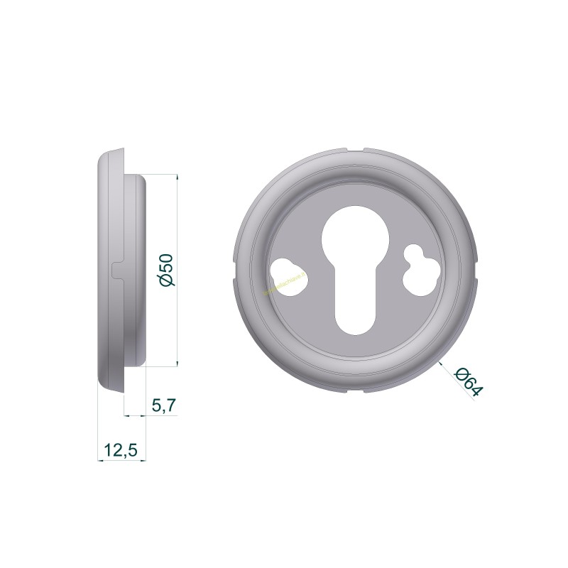 Vaschetta FORZIERE antistrappo 4331 H13 mm per protector Ø46 mm in acciaio zincato bianco